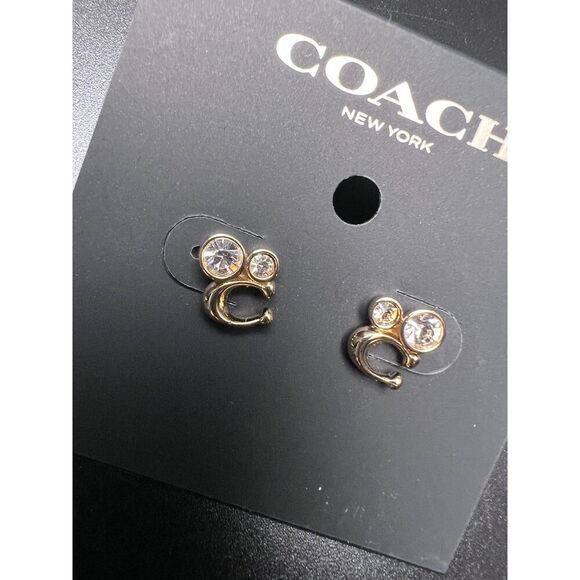 Coach Signature C Logo Earrings - Picture 2 of 5